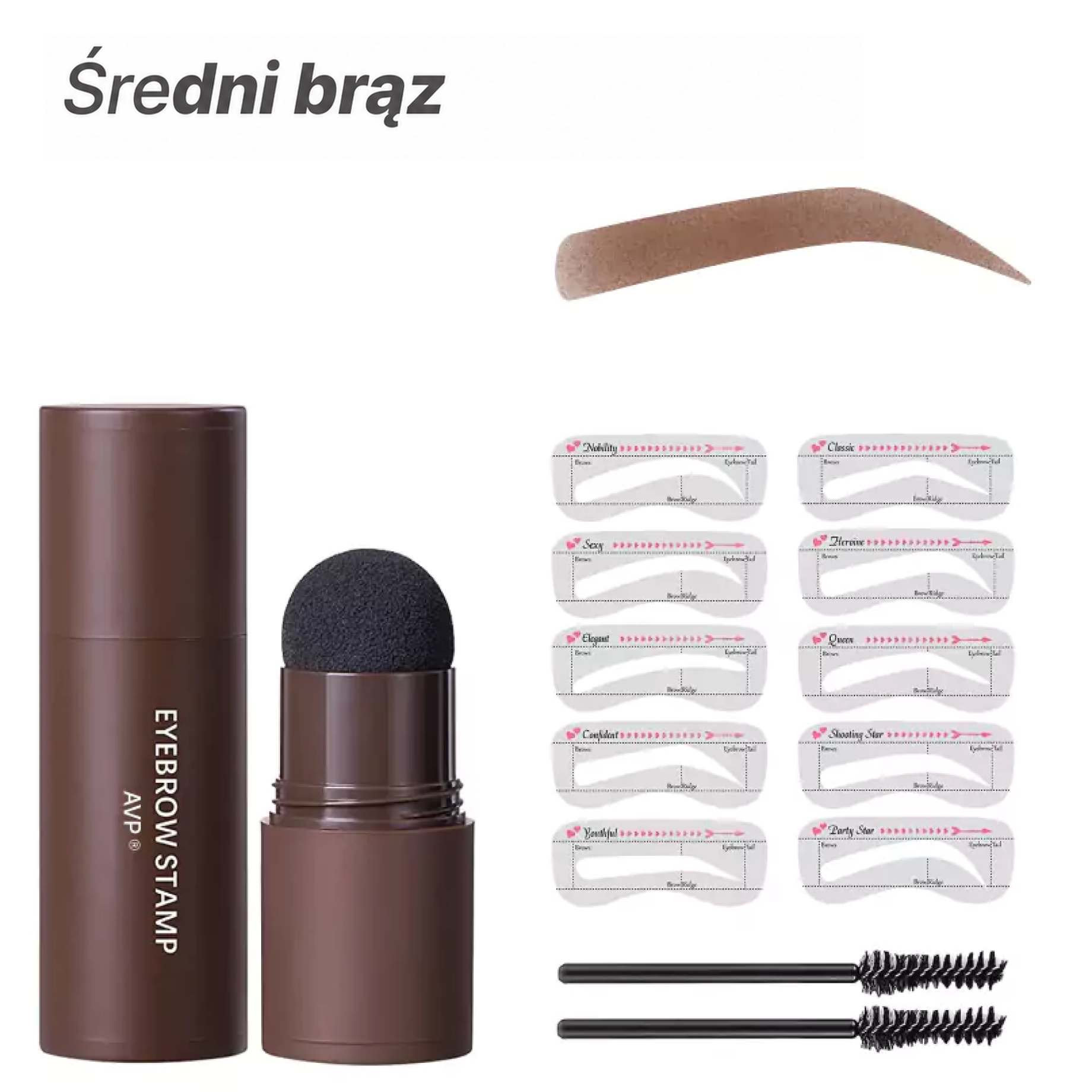 Zestaw ze stemplem do brwi o naturalnym efekcie
