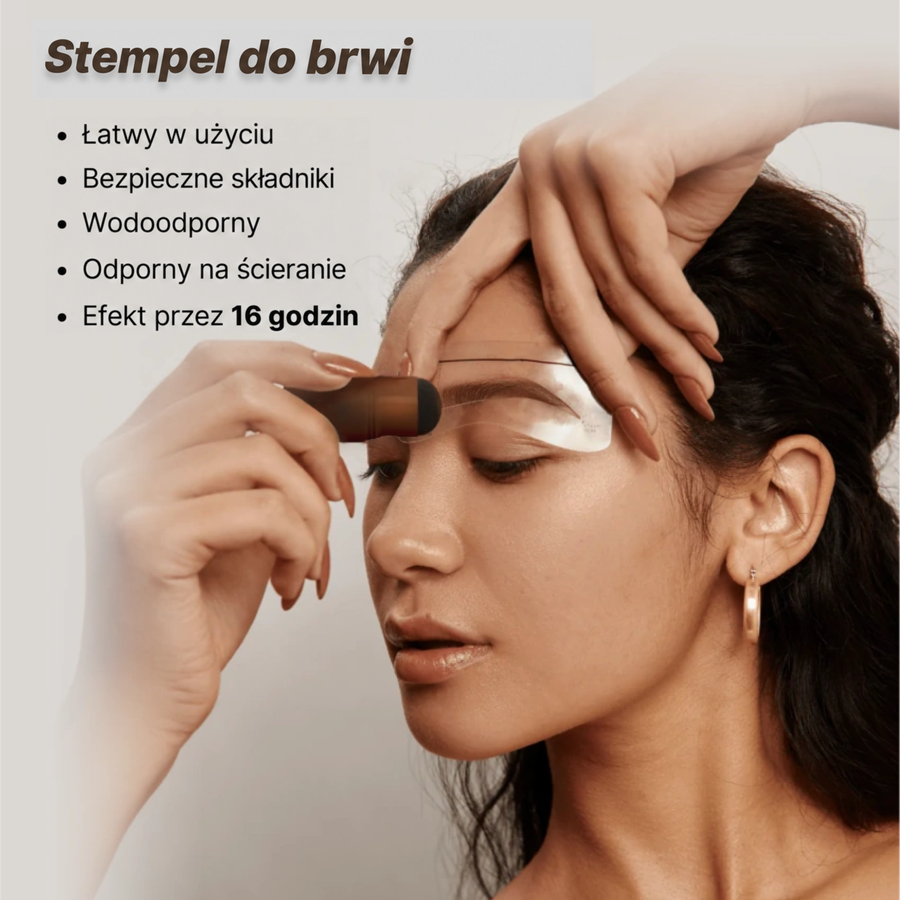 Zestaw ze stemplem do brwi o naturalnym efekcie