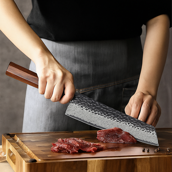 Japoński nóż Kiritsuke ze stali damasceńskiej