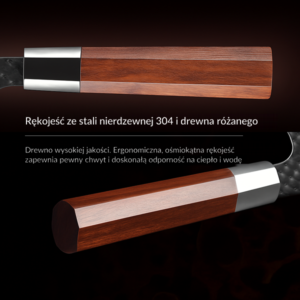 Japoński nóż Kiritsuke ze stali damasceńskiej