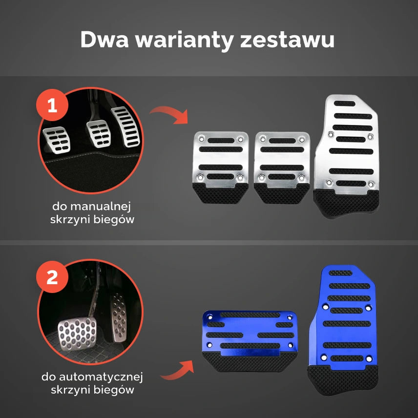Antypoślizgowe nakładki na pedały samochodowe - GripMax