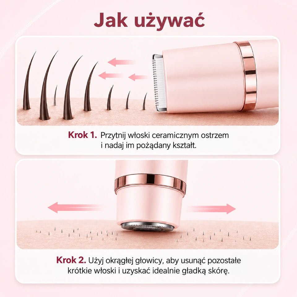 Elektryczny trymer 2 w 1 dla kobiet NUVIA