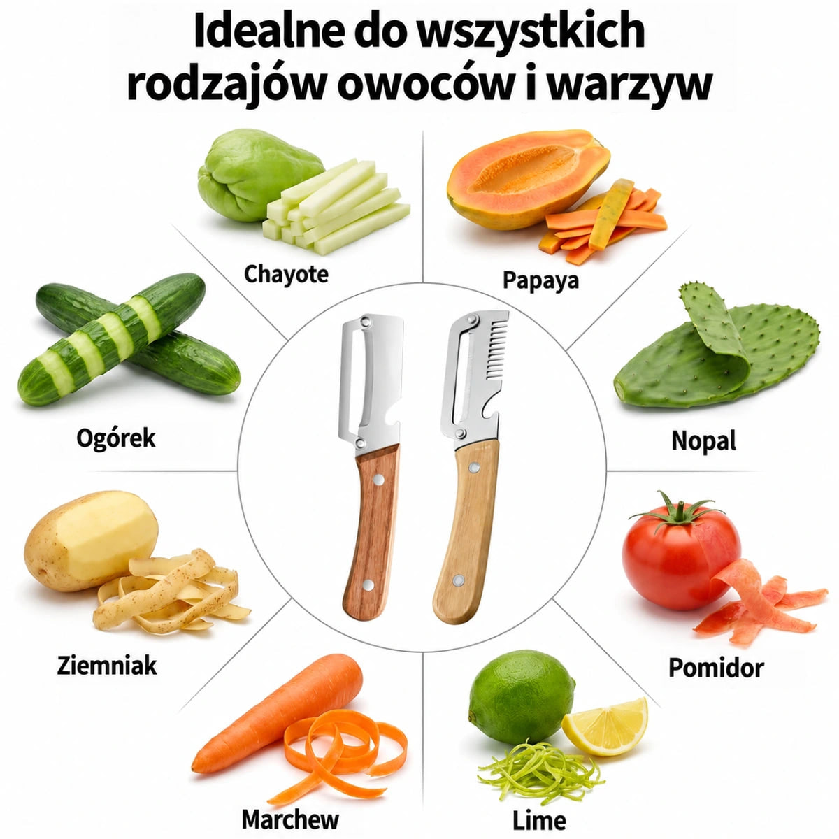 Zestaw 2 wielofunkcyjnych obieraczek 2 w 1