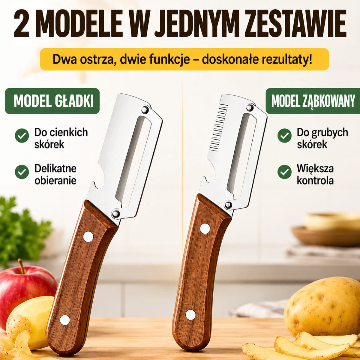 Zestaw 2 wielofunkcyjnych obieraczek 2 w 1