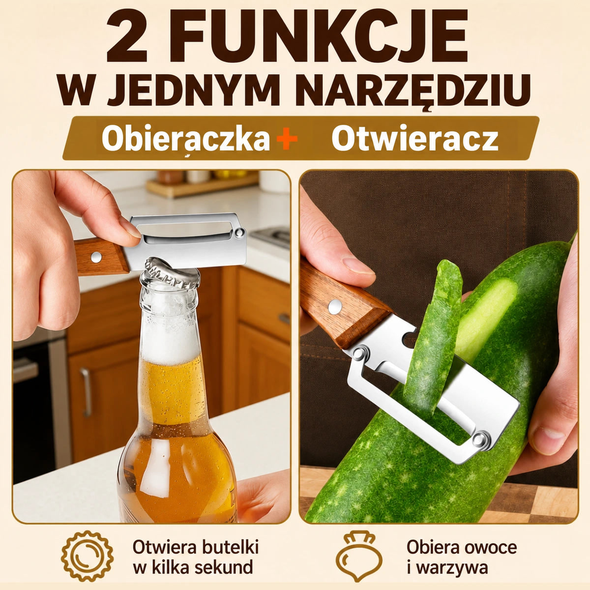 Zestaw 2 wielofunkcyjnych obieraczek 2 w 1