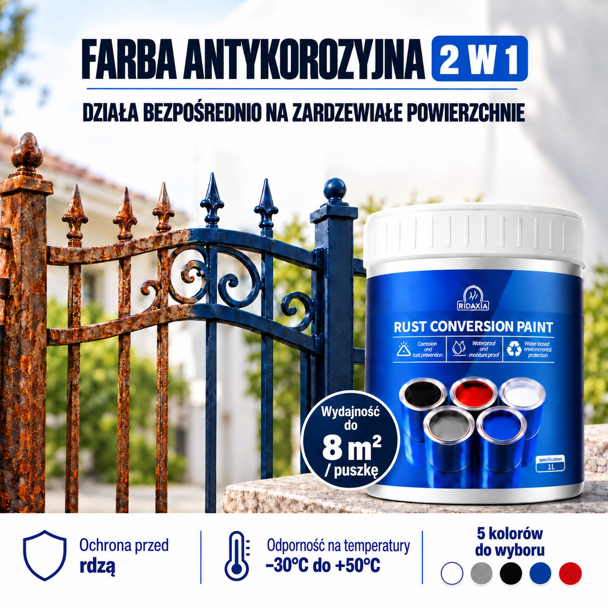RustPaint – farba antykorozyjna 2 w 1, puszka 1 L